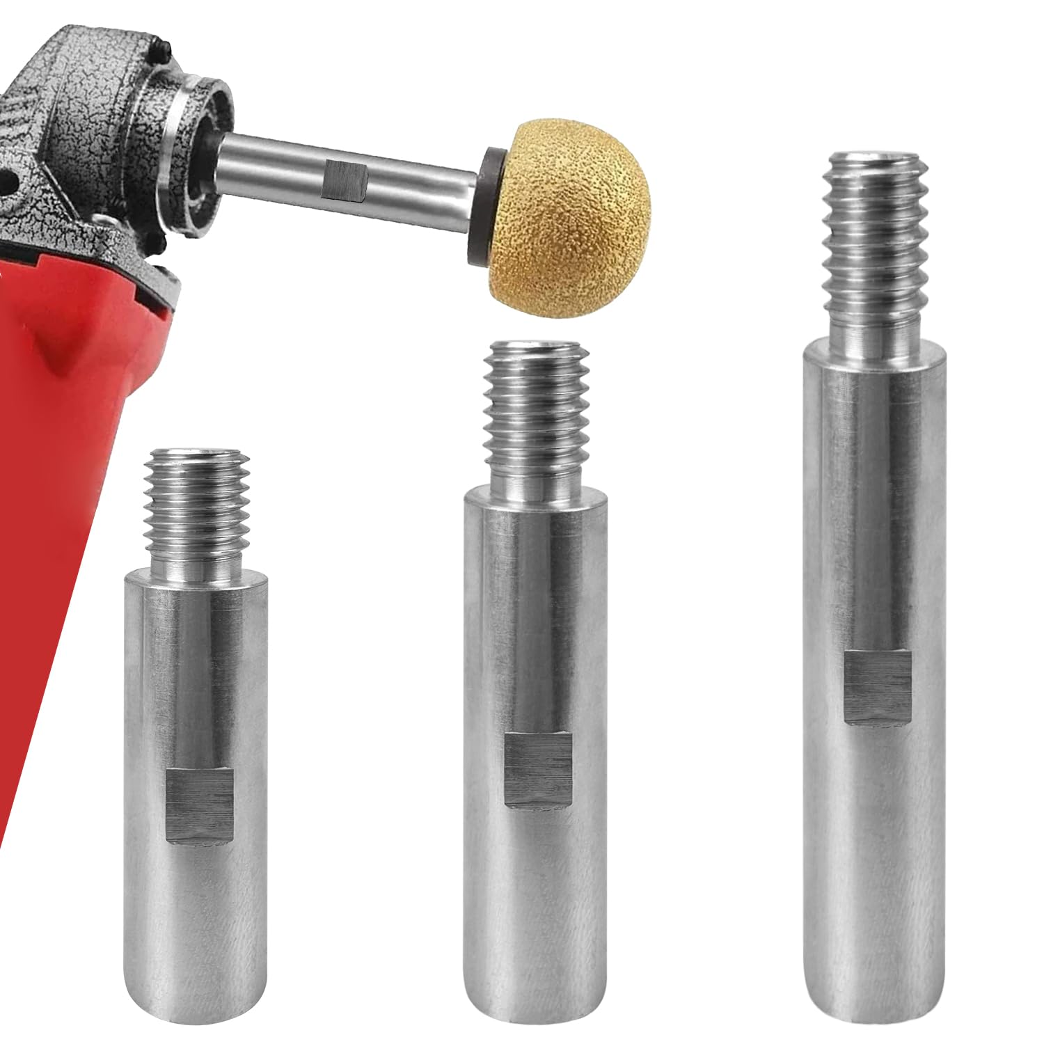 3Pcs M14 Extension Connecting Rod for Angle Grinder, M14 Rotary Extension Shaft Connector Adaptor Polishing Accessories 75/100/140mm,M14 Extension Shaft for Car Polishers,Car Care Accessories