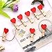 100 Pcs 3.5cm Red Heart Mini Wooden Clothespins with Spring Photo Paper Peg Pin Craft Clips Wooden Mini Clips with 100 Feet Jute Twine