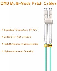 VANDESAIL LC to LC Fiber Patch Cable 6 Pack, OM3