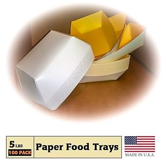 Amazon.com: Bandejas de papel para alimentos, color amarillo ...