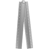 HARFINGTON Folding Straight Ruler 30cm Metric Aluminum Alloy Protractor Foldable Angle Ruler Geometric Measuring Tool with Angle Line for Architects Artists Office, Gray