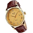SKMEI Watch for Men Business Dress Classic Fashion Casual Black Leather Quartz Analog Waterproof Calendar Date Light Simple Wrist Watches Dad Fathers Gifts