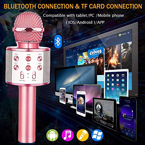 Buty Karaoke - Micrófono inalámbrico portátil para niños con altavoz, cantar Player, micrófono Bluetooth para KTV Home Party Singing, compatible con Android iOS PC Smartphone