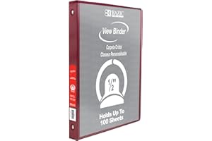 BAZIC PRODUCTS BAZIC 1/2" Burgundy 3-Ring View Binder w/ 2-Pockets
