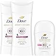 Dove Antiperspirant Deodorant for Women, Clear Finish, 2-Pack + Travel-Size – No White Marks, Pro-Ceramide Technology, Vegan & Cruelty-Free