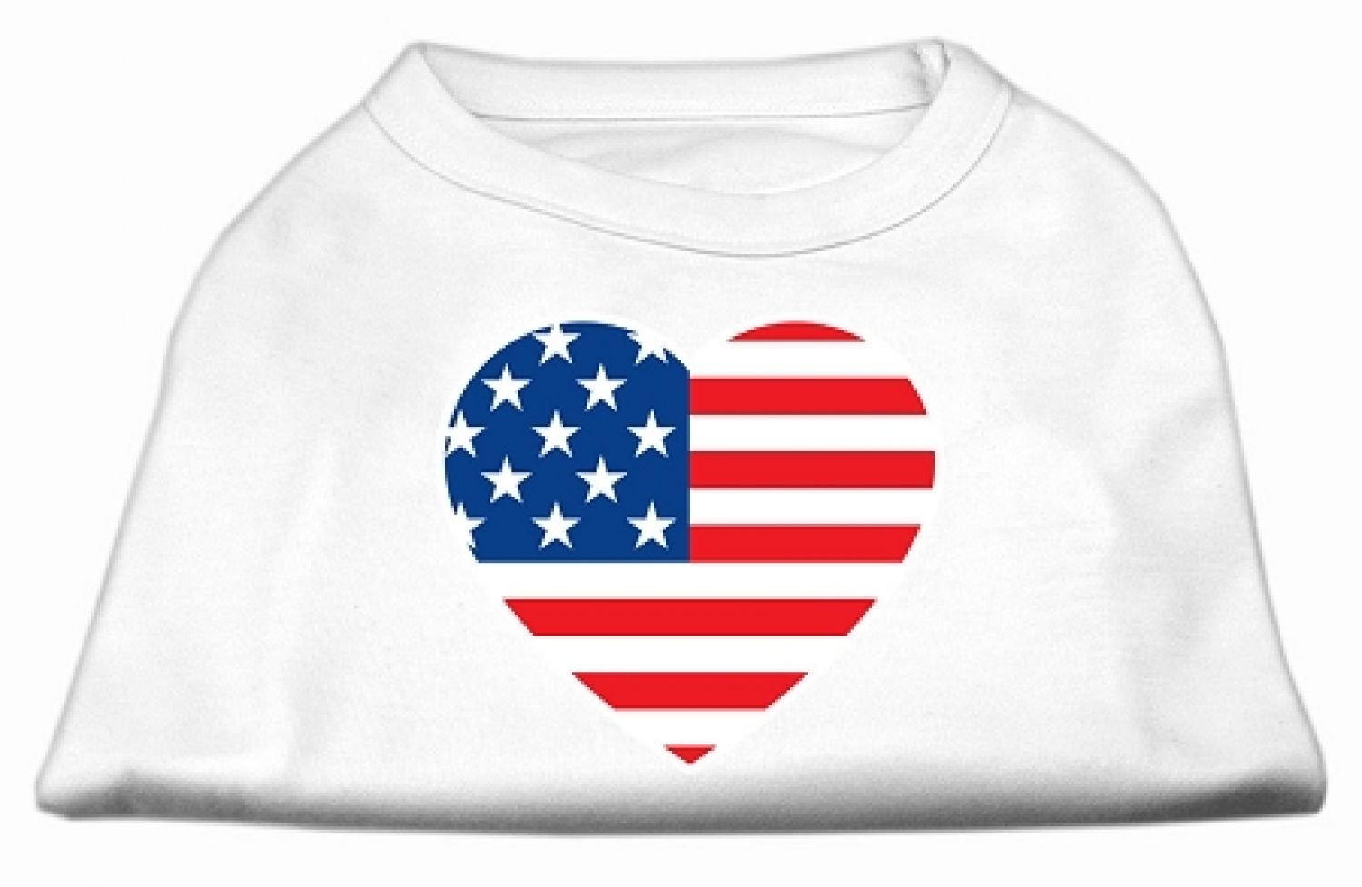 Mirage American Flag Heart Screen Print Shirt, Small, White