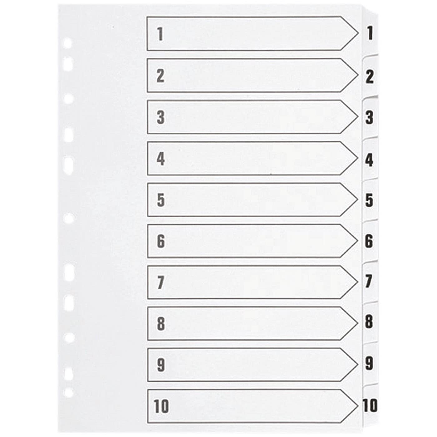 Q-Connect 1-10 Index Multi-punched Polypropylene White A4