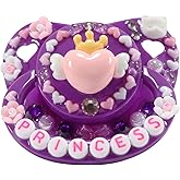 CutiePlusU Adult Sized Pacifier Dummy for Adult-Big Shield DIY Handmade-Little Princess Darkpurple