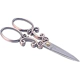 BIHRTC European Vintage Stainless Steel Sewing Scissors DIY Tools Cloud Pattern Dressmaker Shears Scissors for Embroidery, Cr