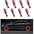 Dickno 8PCS LED Tire Valve Stem Cap Lights, Neon Spoke Flash Light Bulb Tire Valve Lights, Waterproof Car Tire Valve Lights, Cool Neon Spoke Flashing LED Light, Car Motorcycle Accessories (Red)