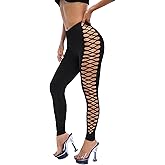 MakeMeChic Women's Cut Out Sexy Leggings Criss Cross Skinny Pants Party Clubwear
