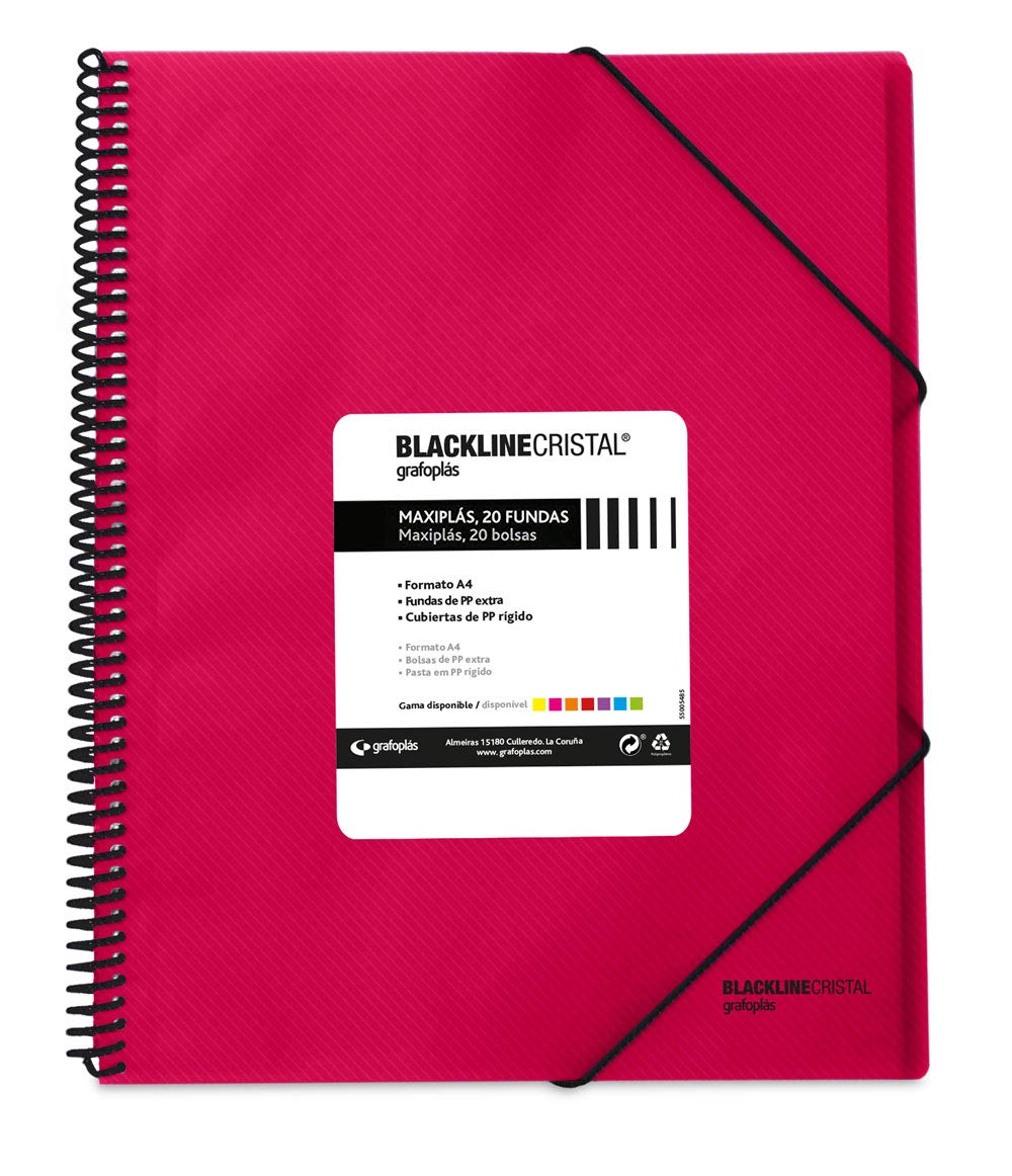 grafoplas 39832254 – 20 Pockets Folder, A4, Tapas PP, Fuchsia