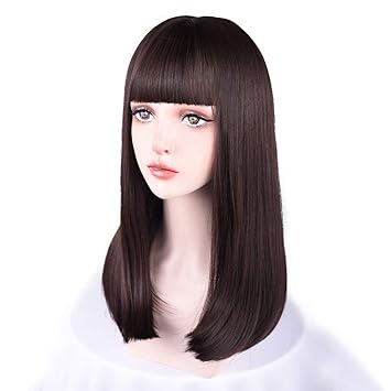 Amazon Com Reecho 20 Medium Long Straight Wig With Bangs
