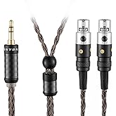 SYRNARN 3.5mm (1/8'') TRS Headphone Cable Compatible with AUDEZE LCX-X LCD-XC LCD2 LCD3 LCD4 for MEZE Empyrean, MEZE Elite, MEZE Empyrean 16 Core Replacement Cord (with 3.5mm Stereo, 1.5Meters/5ft)