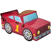 29" x 14 1/2" Bright Red Racecar Wearable Cardboard Play Vehicle, Vacation Bible School Supplies