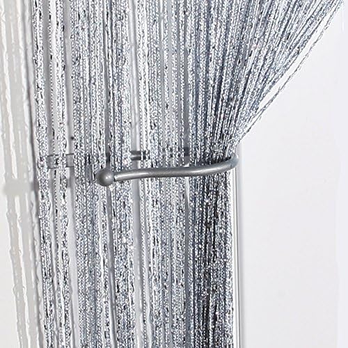 John Aird Jazz Glitter String Curtain Panel Silver Amazon Co Uk