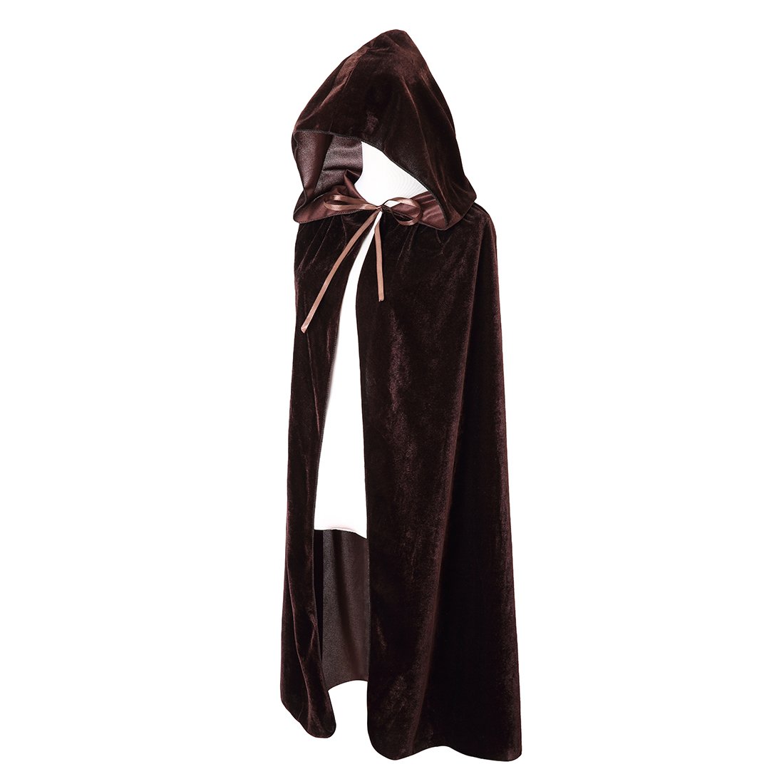 Txian Kids Hooded Velvet Cloak Halloween Christmas Fancy Cape for Kids (Brown)