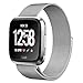 YOCHOS for Fitbit Versa Bands Women Men Small Large, Milanese Loop Stainless Steel Metal Replacement Bracelet Strap with Unique Magnet Lock Accessories Wristbands for Fitbit Versa Fitness Smart Watch
