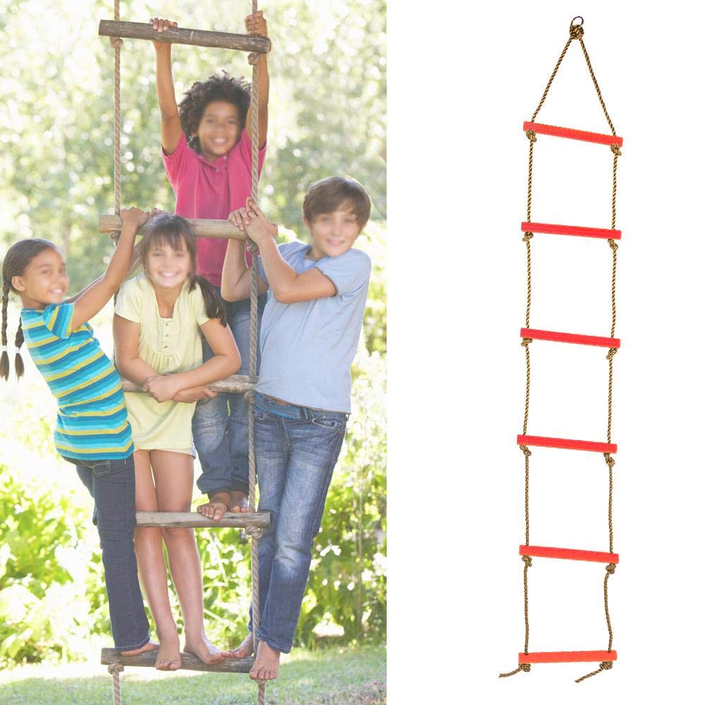 Ladder Climbing Rope for Child Swings Climbing Rope Child Outdoor Games(Red)