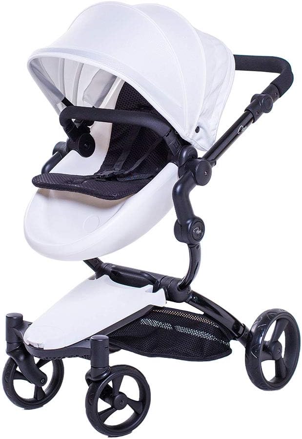 Roma Jemima Dolls Pram, White, Adjustable Handle Height 60cm-79.5cm