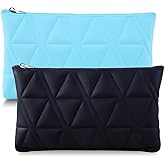 AMNCML Makeup Bag Travel Cosmetic Bag Organizer Toiletry Bag (Black and Blue)