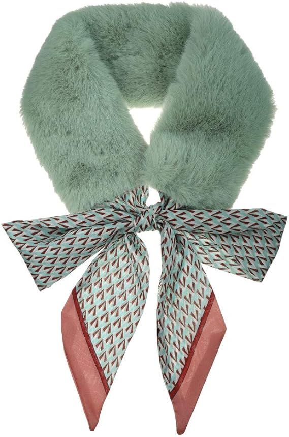 Amazon Allegra K フェイクファー ティペット マフラー リボン スカーフ ネックウォーマー もこもこ 冬 防寒 蝶結び レディース グリーン 160x9cm ネックウォーマー 通販