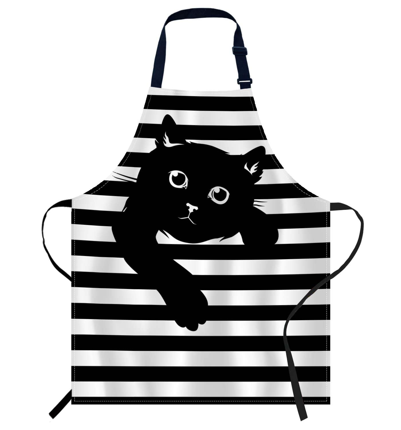 Smooffly Funny Cat Apron - Cooking & Baking Bib for Men & Women, BBQ Apron