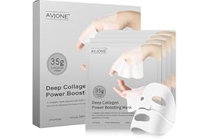 AVJONE Collagen Face Mask for moisturizing and Glass Skin, hydrating Overnight Face Mask for All Skin Types Pore Minimizing,Elasticity Enhancing,Firming - 35g x4ea