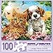 Bits and Pieces – Large 100 Piece Jigsaw Puzzle for Adults – Kitten & Puppy - Cute Baby Animals Dog Cat Jigsaw Puzzle by Adrian Chesterman, Completed Puzzle Size: 15