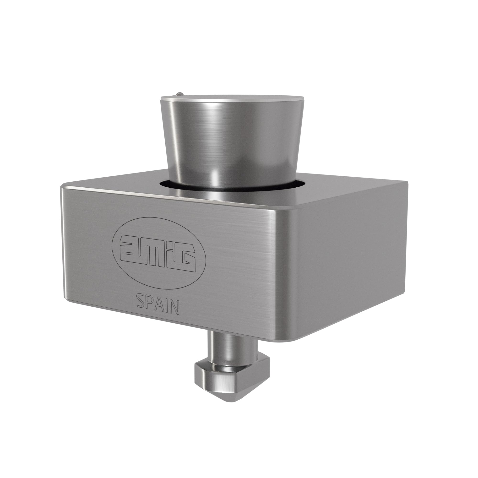 Amig - Square Lock for Rolling Doors | for Swing Doors | Solid Brass and Chrome Gloss | Stainless Steel Shank and 3 Point Keys | Includes Screws