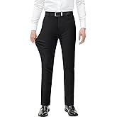 Pacific Perfect Men's Stretch Dress Pants with Expandable-Waist 3 Fits: Slim Fit/Classic Straight/Big & Tall