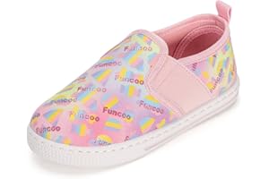 FUNCOO PLUS Boys Girls Slip On Shoes Toddler Kids Canvas Sneakers Casual Loafers