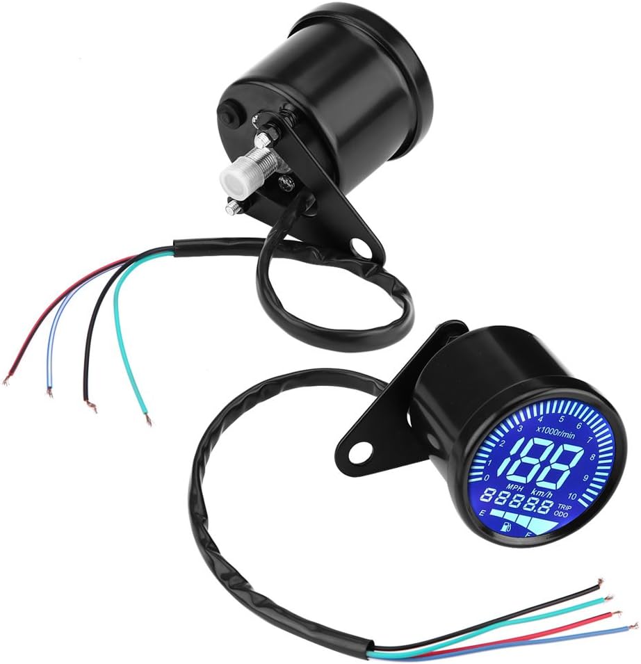 Motorcycle Speedometer,12V DC Universal Motorcycle Waterproof LED