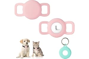 PuppyDoggy 2 Pack Silicone Dog Collar Tag Holder, Dog Cat Tracker Case Waterproof, Scratch-Resistant, Anti-Lost & 1 Pack Keyc