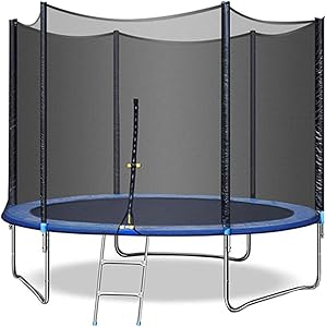 CZZ11 2021 Upgraded Trampoline 8FT with Safety Enclosure Net and Non-Slip Ladder Recreational Trampolines Outdoor Trampoline for Kids Family Happy Time
