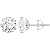 Certified 1.9 Carat Brilliant Cut Moissanite Stud Earrings in Silver, D-Vs1 Quality - Gift For Women Who Has Everything