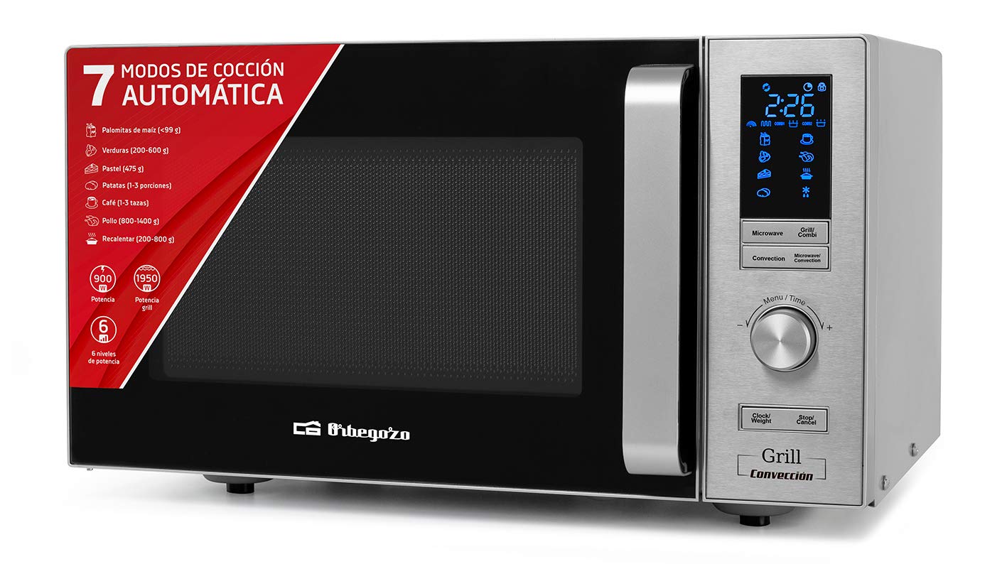 Orbegozo MIG 2528 CO Grill and Convection Microwave, 25 Litres, 6 Power Levels, Digital LED Display, 7 Preconfigured Menus