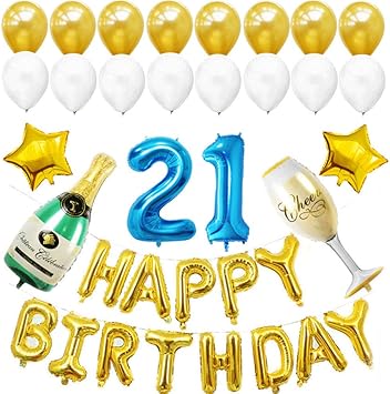 Dekoclub Balloon Ballon Rond En Latex De 21 Ans Anniversaire De