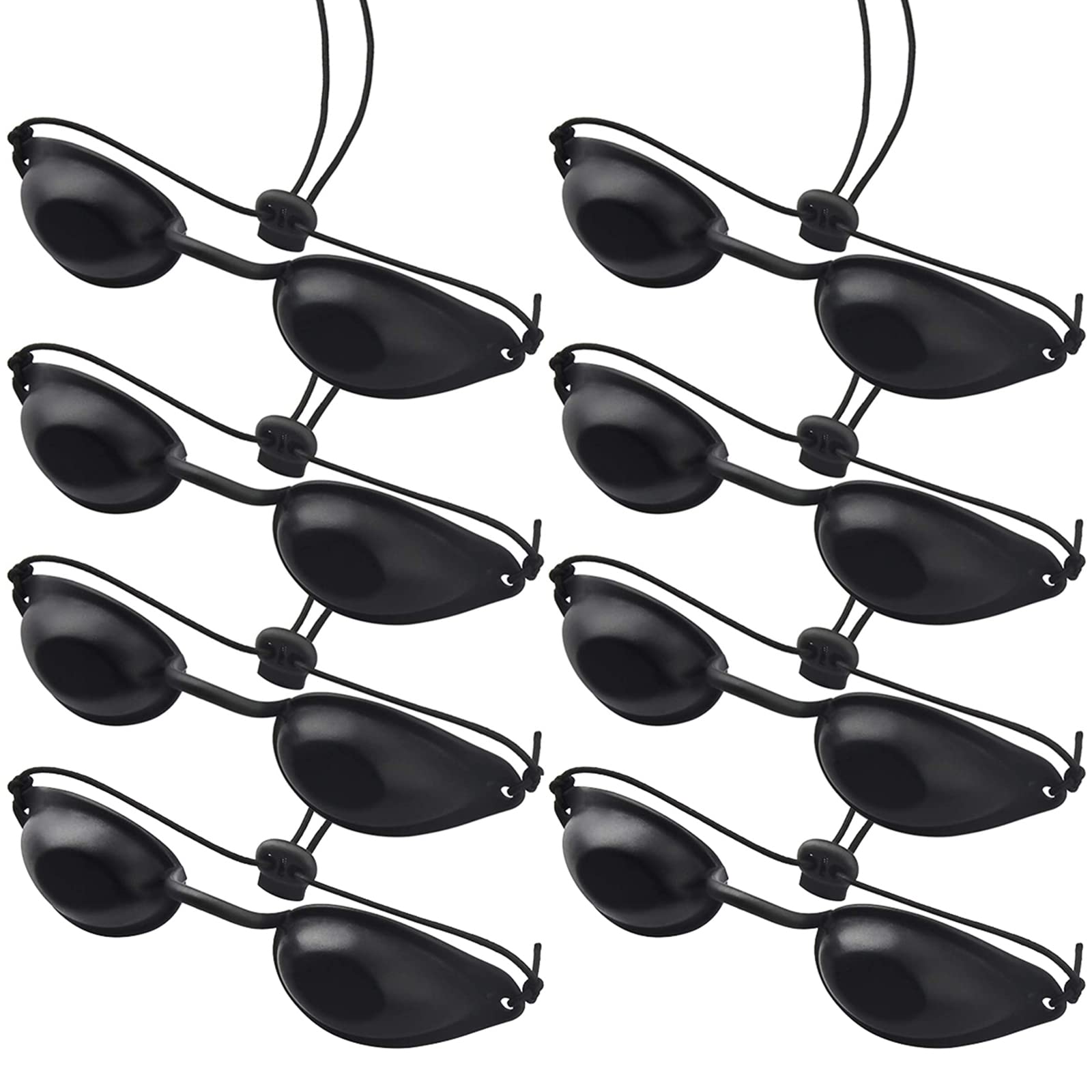 Guador 8 Pces Solarium Safety Glasses, UV Safety Glasses Eye Safety Glasses Reliable Infrared Solarium Safety Glasses for Light Therapy Sunbed Beauty Sunglasses IPL Treatment LED Light Therapy (black)