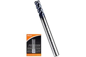 A ACT ACCU-CUT ACCUCUT I4KES 3/16” Carbide Square End Mill - 4 Flute Milling Bit for Steel, Forge Steel, Copper, Alloys & Materials < HRC 50-45 Degree Helix, AlTiN Coating CNC Router Bit