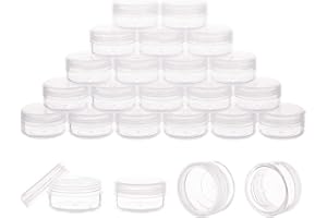 Tiny Cosmetic Containers, 10 Gram 20Pcs Sample Containers with Lids, BPA Free Clear Sample Jars for Makeup, Lotion, Eye Shado