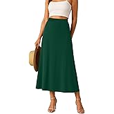 YSYOKOW Long Skirts for Women Flowy Elastic High Waist Midi A-line Skirt for 2026 Casual Boho Trendy
