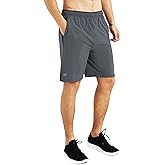 EZRUN Mens 9 Inch Lightweight Running Workout Shorts with Liner Loose-Fit Gym Shorts for Men with Zipper Pockets