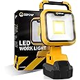EEFOW Work Light for Dewalt Battery: Portable 2 COB Lamp 6400Lumen Bright - 64W LED Lighting for Dewalt 18V 20V Max Battery Operated Worklight for Outdoor Construction