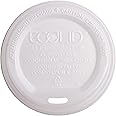 Eco-Products Compostable Coffee Cup Lids, Case of 800, White EcoLid, Fits 10-20oz Hot Cups, Made from PLA, A Renewable Material Made from Plants, ASTM, BPI-Certified