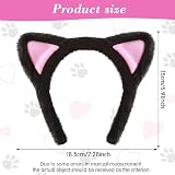 Mabor Cat Ears Headband Black Polyester Fur For Makeup Party Adult view 3