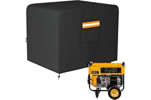 EVRBUL Generator Cover, 32’’L x 24’’W x 24’’H Heavy Duty Waterproof 420D All-Weather Generator Cover with Storage Pocket Compatible with Most Generators 5000-10000 Watt (Black)