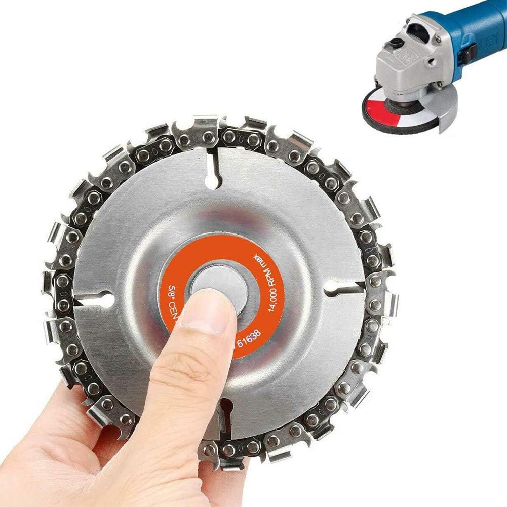 Hugomega 4 Inch Angle Grinder Disc 22 Tooth Saw Blade Chain Saw for Carving Wood Plastic, for hand-held circular saws Grinding discs Cutting, for Woodworking Carving Chain Plate Cutting Wood
