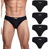 wirarpa Men's Underwear Modal Microfiber Briefs No Fly Covered Waistband Silky Touch Underpants 4 Pack