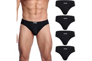 wirarpa Men's Underwear Modal Microfiber Briefs No Fly Covered Waistband Silky Touch Underpants 4 Pack